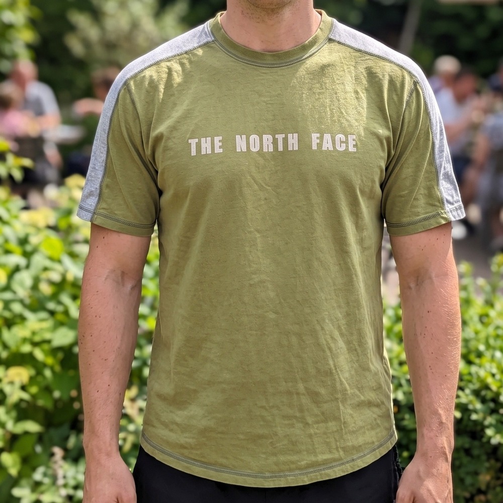 The North Face A5 Series Mens Olive‎ Green Grey Short Sleeve T-Shirt Cotton Tee